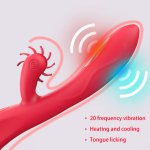 Heating & Cooling Dildo Vibrators for Women Vagina Massager Clitoris Tongue Licking Stimulator 18 Year Adult Sex Toys Pussy Wand