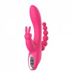 3 In 1 Dildo Vibrator Rabbit G-Spot and P Point Anal Vibrator Waterproof Usb Magnetic Rechargeable Clitoral Sex Toys for Women