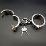 BDSM Bondage Lock Stainless Steel Handcuffs Sex Games For Adults Restraints Torture Hand Cuffs Slave Fetish Couples Erotic Toys