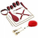 6pcs/8pcs/Set Sex Toys For Woman  Bondage Kit Sex Handcuffs Foot Cuffs Whip Nipple Clamps Feather Sexy Adult Product Game