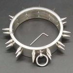 Double Row Spiked Stainless Steel Slave Collar Adult Games Restraints BDSM Bondage Torture Fetish Sex Toys For Couples Erotic