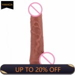 High Quality Liquid Double Layer Silicone Dildo With Strong Sucker Soft Safty Material 3 Sizes Waterproof Penis Masturbation New