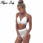 Rhyme Lady Women sexy  bikini set girls Beach Bathing Suit Swimsuit Push Up 2018 high waist Swimwear brazilian swimming suit 