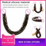 55cm U Shape Double Dildo Flexible Soft Jelly Vagina & Anal Women Gay Lesbian Double Ended Dong Penis Artificial Penis Sex Toys