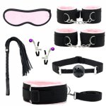 Bed Bondage Set BDSM Kits Exotic Sex Toys For Adults Games Whip Gag Tail Plug Leather Handcuffs Women Couple Sex Products