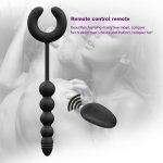 2 in 1 Anal Plug Penis Ring Double Vibrator Sex Toys for Couples Stimulation Clitoris Vagina Anal Nipples Cock Butt Plug Adults