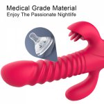 3 Motor Dildo Vibrator For Women 10 Speed Vibration Clitoris G-spot Anal Stimulate Heating Telescopic Swing Sex Toy For Female