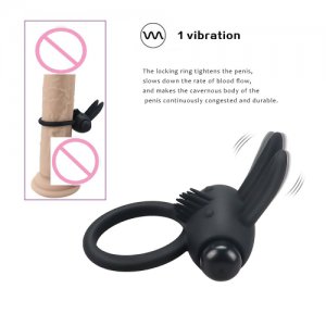 Durable Rabbit Vibrator Penis Ring Cock Ring Clitoris Massager Vibrating Masturbation Delay Ejaculation sex toy