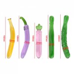 Eggplant Dildos Fruit Vegetable Anal Plug Artificial penis Glass Beads Butt Plug Banana Dildo Sex Toys for Men Women