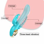 Multi-Function Rabbit Vibrator Three In One Anal Plug Vagina Clitoris Nipple Stimulatory Fidget Sex Toys For Women Triple High