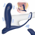 Male Prostate Massage Vibrator Anal Plug Silicone Waterproof Massager Stimulator Butt Delay Ejaculation Ring Toy For Men