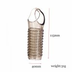 Penis Ring Sex Toy for Men Vagina Condom Ribbed Multi Functional Dildo Girth Enhancer 2 Types Silicone