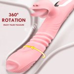 Double Tongue Cunnilingu Vibrators Heating Vagina Clitoris Stimulator Vibrator Telescopic Rotating Dildo Adult Sex Toy For Women