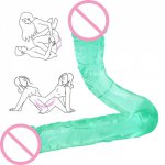 Double Jelly  Dildo Realistic U Type G Spot Anal Dildo Big Artificial Penis Suction Cup Toys for Adult SexToys for Woman Lesbian