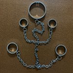 Metal Heavy Sex Slave Neck Collar Handcuff Wrist Ankle Cuffs Bdsm Fetish Sex Bondage Restraint Adult Game Sex Toys For Couples