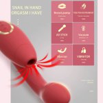 2 In 1 Tongue Lick Vibrator Women Clitoris Sucker Nipple Massager Sucking Vibrator Clitoris Stimulator Dildo Adult Sex Toys