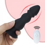 Silicone Anal Plug with Suction Cup Dildo Male Prostate Massager with Remote Control Butt Plug Female G-Spot Stimulator Sex Toy