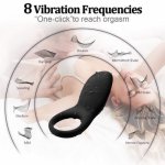 Vibrator for Men Penis Ring Vibrator Vibrating Cock Ring Remote Control 8-Speed Powerful Vibration Sex Toys for Man Erotic Toys