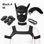 Puppy Cosplay Erotic Accessories Sexy Costumes Kit of Dog Hood Mask Tail Plug for Men Women Fetish Bdsm Bondage Flirt Sex Toys