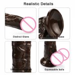 10 Inch Realistic Dildo  Huge Penis Strong Suction Cup Flexible Cock with Curved Shaft and Balls for Vaginal G-spot and Anal