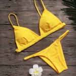 Vertvie Women Sexy Brazilian Solid Top Thong Bikini Set Solid Strapless Summer Beach Swimming Suits Maillot De Bain Monokini