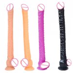 Super Long 40cm Dildo Suction Cup Soft Dick Irregular Stripe stimulate Massage Vaginal Masturbation Woman Realistic Penis