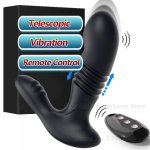 Automatic Telescopic Licking Scrotum Butt Plugs Male Prostate Massager Vibrator Wireless Remote Control Erotic Sex Toys For Men