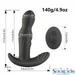 SWT A 360 Degree Prostate Massager Rotating Anal Vibrator  for Men G-Spot StimulationSilicone Plug Vibrating Adult Sex Toy