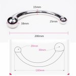 Double head stainless steel G-point stick massage stick pure metal penis P-point stimulator anal plug sex toys for men and women