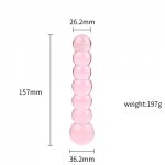 Pink Purple Anal Beads Butt Plug For Men Prostate Massager Crystal Glass Dildos Women Vagina Masturbator Stimulator Sex Toys