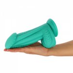 Hismith's latest Sea Monster Series Suction Dildo Green Silicon Penis 8.15 Inch Super Realistic Big Animal Dildo