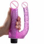 Vibrator Double Dildos Double Penetration Vagina and Anus Soft Skin Feel Penis Headed Phallus Sex Toys for Women Masturbation