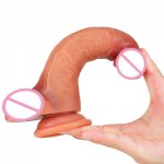 Realistic Soft Artificial Penis Powerful Sucker Curved Ball Dildos Stimulate Vaginal Masturbate Orgasm Huge Cock Female Sex Toys