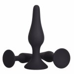 Butt Anal Plug 3 Piece Set Trainer Kit  Medical Silicone Sensuality Soft Safe Hypoallergenic Black Sex Toy Adult Toys