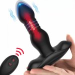 3 Speeds Automatic Telescopic Male Prostate Massager Wireless Remote Control Thrusting Butt Plug Anal Vibrator Sex Toys For Men