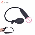 JETTING Inflatable Dildo Fake Penis Anal Plug Huge Dildo with Pump Black Butt Plug Large Female Masturbation Sex Toys for Women