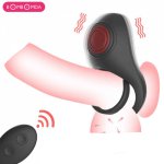 10 Speed Cock Vibrating Ring Penis Dual Rings Massager Male Sex Delay Ejaculation Erotic Sex Toys for Men Couple Women Vibrators