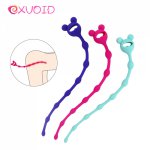 EXVOID Pull Ring Ball Soft Silicone Vagina Clit Orgasm Long Butt Plug Anal Plug Beads Anal Sex Toys for Women Men Adult Products