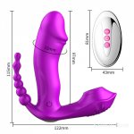 Clitoris Stimulator 3 IN 1 Sucking Vibrator 7 Mode Vibrating Sucker Anal Vagina Wearable Oral Suction Erotic Sex Toys for Women