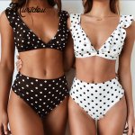 Muridou 2018 Sexy High Waist Bikini Women Swimwear Push Up Swimsuit Ruffle Bathing Suit Polka Dot Biquinis Summer Beach Wear 