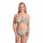 New Fat Bikinis Women Bathing Suit Push Up Plus Size Swimsuit Floral Sexy Super Large Size Swimwear Print Female Beach Wear 2018