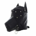 Sexy Bondage Hood Fetish Zipper Mouth Dog Mask Sex Toys For Woman Couples Restraints Adult Games,PU Leather Bdsm Hood Sex Mask