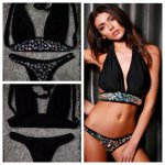 Sexy Embellished Bikini Sweetheart Diamond Jeweled Crystal Push UP Padded Bikini Set For Women trajes de bano