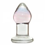 Szklany korek analny glas amethyst rain glass butt plug