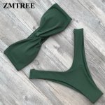 ZMTREE Top Bra Bikini Thong Swimwear Women Bandage Swimsuit High Leg Bathing Suit Sexy Maillot De Bain 2018 Bandeau Bikini Set