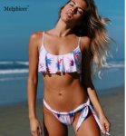 Melphieer New Print Bikini Girls Sexy Beach wear Hot Ruffle Swimsuit Monokini Swimwear Bathing Suit Women Maillot De Bain S-L