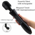 Multi-Speed Powerful Magic Wand Body Massager AV Wand Vibrator Sex Products USB Rechargeable Vibrators Sex Toys for Women ST142