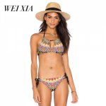 WEIXIA  2018 Brazilian Women Sexy 1617 Low Waist Beach Swimwear Push Up Bikinis Women Sexy Beautiful Swimsuit Push Up Bikinis