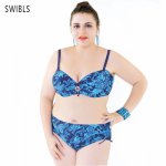 Sexy Woman Plus Size Bikini Women Two Piece Blue Swimwear Big Swimsuit Beach Suit Swimming Girl 11720009