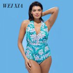 WEIXIA 2018 Attracting Swimwear Woman Bikinis Women p17291 large size One Piece Swimsuit  Super Bathing Suits Sexy 